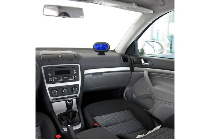 Часы автомобильные электронные VST-7009V (температура, будильник, вольтметр)