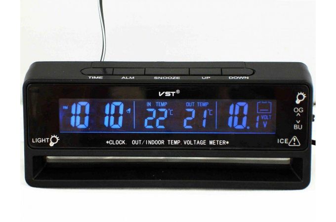 Часы автомобильные электронные VST-7010V (температура, будильник, вольтметр)