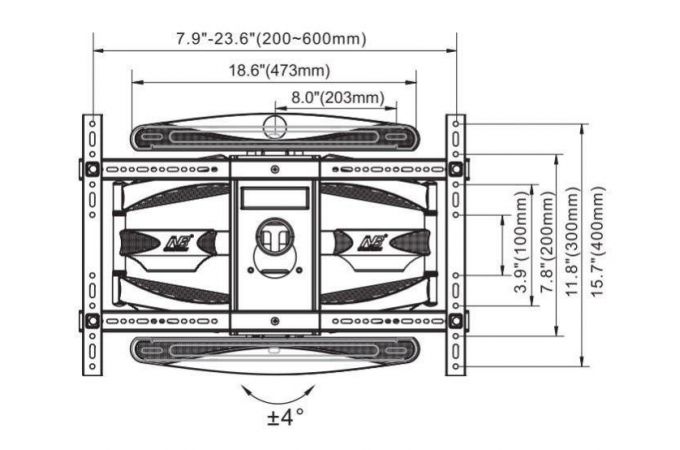 Кронштейн для LCD/LED телевизоров NB 767-L600 (40-70" дюймов)