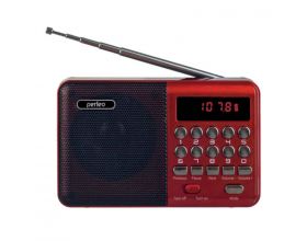 Радиоприемник Perfeo PALM FM 87.5-108МГц цифровой  MP3/ питание USB или 18650/ красный (i90-RED)