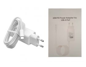 Сетевое зарядное устройство USB + кабель Type-C Samsung PD65W (or.)  (белый)