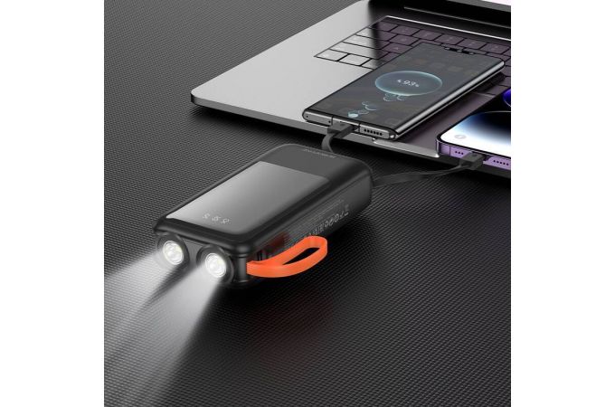 Универсальный дополнительный аккумулятор Power Bank BOROFONE BJ60A Rapid портативный аккумулятор с 4 кабелями (20000mAh) (белый)