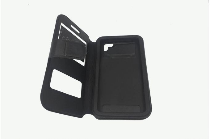 Чехол книжка универсальный, с окошком (силик. вставка) 4,0 дюймов (черный)