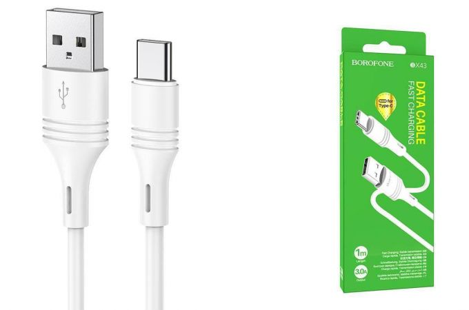 Кабель USB - USB Type-C BOROFONE BX43, 3A (белый) 1м