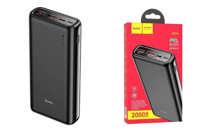 Универсальный дополнительный аккумулятор Power Bank HOCO J80A 22.5W (20000 mAh) (черный)