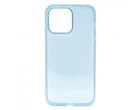 Чехол силиконовый для iPhone 14 Pro (6,1) тонкий прозрачный (голубой)