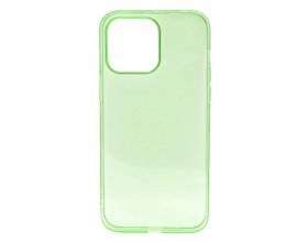Чехол силиконовый для iPhone 14 Pro (6,1) тонкий прозрачный (зеленый)