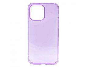 Чехол силиконовый для iPhone 14 Pro (6,1) тонкий прозрачный (лиловый)