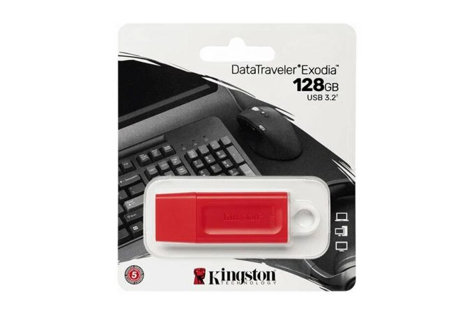 Флешка USB 3.2 Kingston DataTraveler Exodia Red 128 Gb