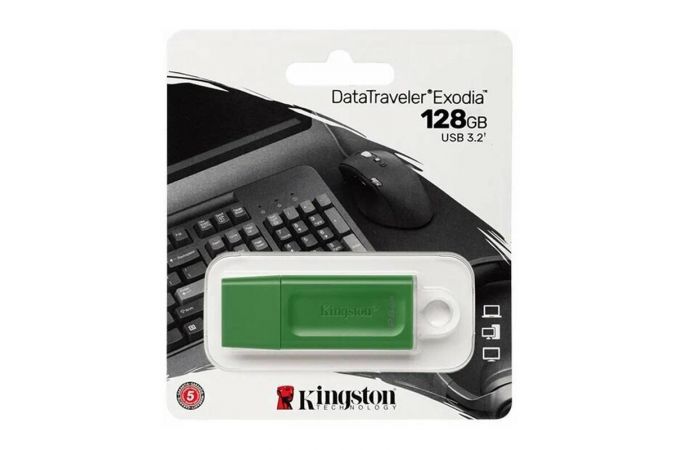 Флешка USB 3.2 Kingston DataTraveler ExodiaGreen 128 Gb
