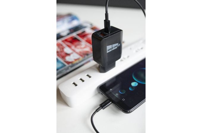 Кабель USB Type-C - Lightning More choice K71Si TPE 2.4A PD30W быстрая зарядка 2м (Black)