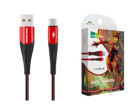 Дата-кабель Smart USB 3.0A для micro USB More choice K41Sm New нейлон 1м (Red Black)