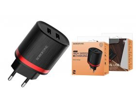 Сетевое зарядное устройство 2USB BOROFONE BA7A 2100mAh (черный)