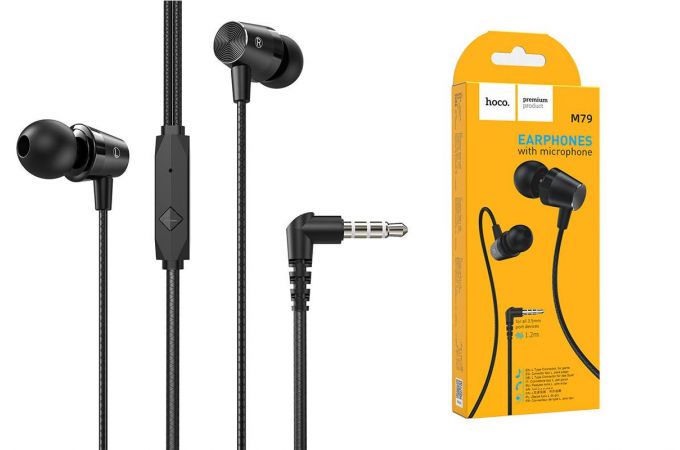 Наушники вакуумные проводные HOCO M79 Cresta universal earphones (черный)