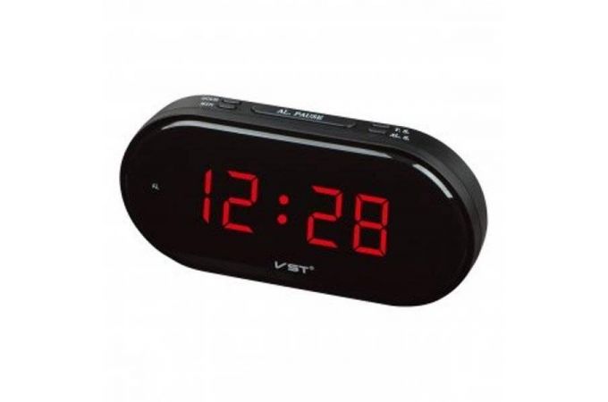 Часы настольные VST 801-1 с блоком (красный)