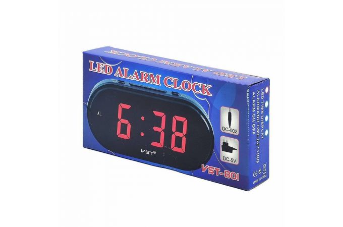 Часы настольные VST 801-1 с блоком (красный)