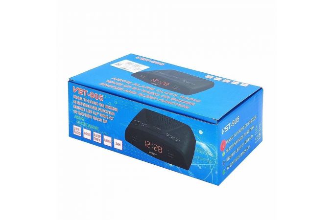 Часы настольные VST 905-1 + радио (красный)