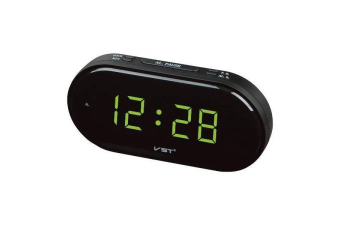Часы настольные VST 801-2 с блоком (зеленый)