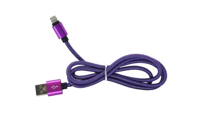 Кабель USB - Lightning Орбита OT-SMI07, 2.4A (фиолетовый) 1м