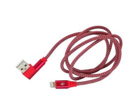 Кабель USB - Lightning Орбита KM-59, 2A (красный) 1м (угловой USB)