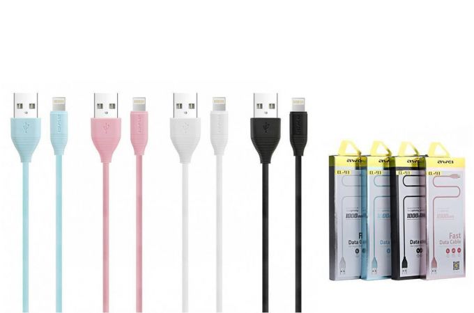 Кабель USB - Lightning AWEI CL-93 2A (в ассортименте) 1м