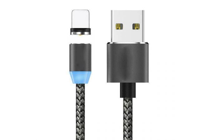 Кабель USB - Lightning Орбита OT-SMI08, 2A (черный) 1м (магнитный)