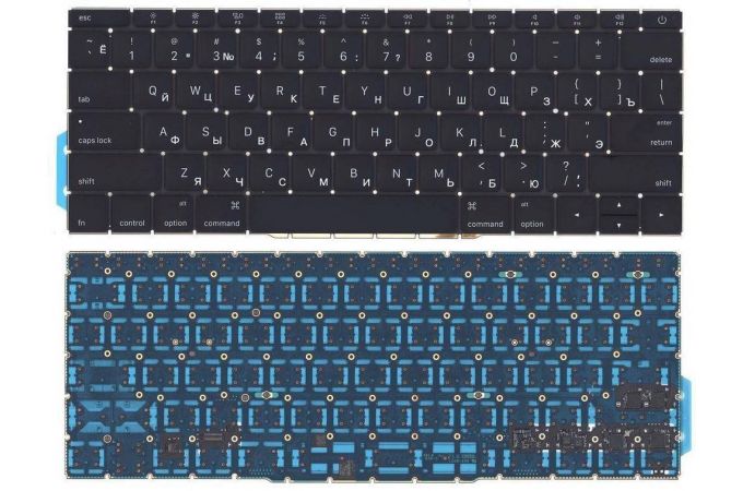 Клавиатура для ноутбука MacBook Pro 13 Retina A1708  черная плоский Enter
