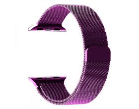 Металлический магнитный браслет  "Миланское плетение" для Apple Watch 42-44 мм цвет сливовый