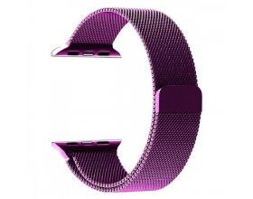 Металлический магнитный браслет  "Миланское плетение" для Apple Watch 42-44 мм цвет сливовый