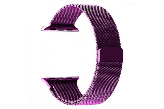 Металлический магнитный браслет  "Миланское плетение" для Apple Watch 42-44 мм цвет сливовый