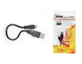 Кабель USB - MicroUSB Mirex (13700-AMICR02B) (черный) 0,2м