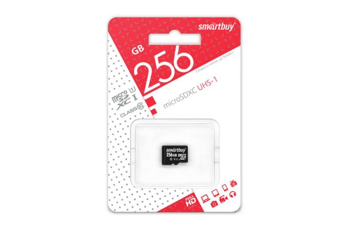 Карта памяти microSDXC Smartbuy 256 GB Class 10 UHS-1 (без адаптера) (SB256GBSDCL10-00)