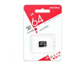 Карта памяти microSDXC Smartbuy 64 GB (сlass 10) без адаптера LE (SB64GBSDCL10-00LE)
