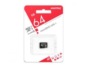 Карта памяти microSDXC Smartbuy 64 GB UHS-1 (сlass 10) без адаптера (SB64GBSDCL10-00)