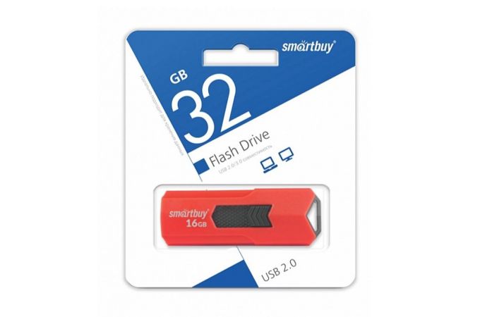 Флешка USB 2.0 Smartbuy 32GB STREAM Red (SB32GBST-R3)