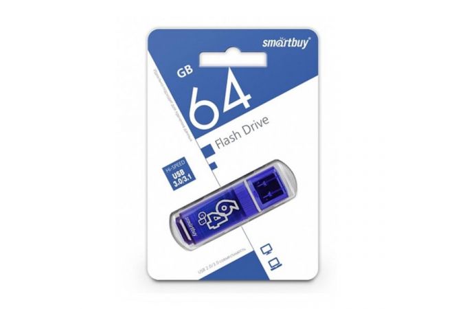 Флешка USB 3.0 Smartbuy 64GB Glossy series Dark Blue (SB64GBGS-DB)