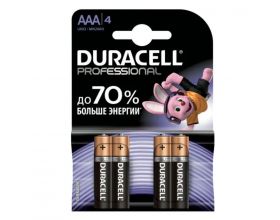 Батарейка алкалиновая Duracell Professional LR03 AAA 4BL (блистер 4 штуки)