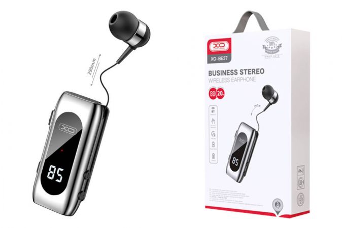 Bluetooth гарнитура XO BE37 wireless in-ear earphone with ultra long endurance with digital display Black
