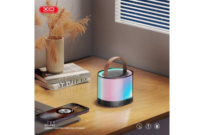 Караоке система XO F47 Aurora Ambient Light Bluetooth с микрофоном (черный)