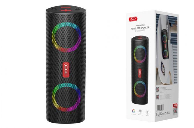 Портативная беспроводная колонка XO F43 Outdoor Dual Speaker RGB Bluetooth Speaker (черный)