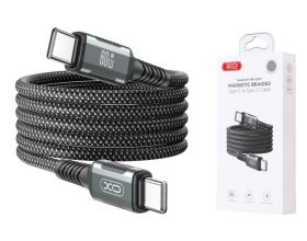 Кабель USB Type-C - USB Type-C XO NB-Q267 Magnetic Braided 60W 1M Black (магнитная оплетка)