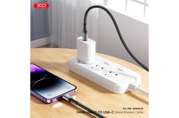 Кабель USB Type-C - USB Type-C XO NB-Q264A 240W High Power 1m Black