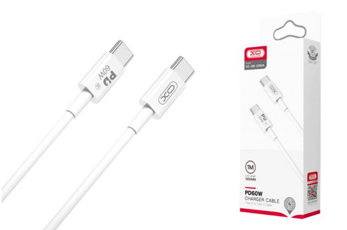 Кабель USB Type-C - USB Type-C XO NB-Q190A 60W 1M White