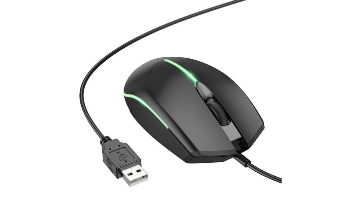 Мышь проводная BOROFONE BG10 Soaring game luminous wired mouse (черный)