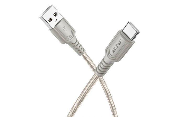 Кабель USB - USB Type-C BOROFONE BX116 Certain (серый) 1м