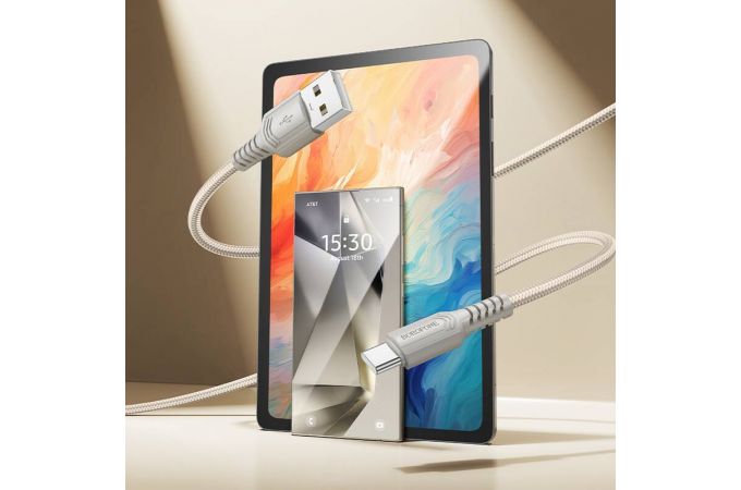 Кабель USB - USB Type-C BOROFONE BX116 Certain (серый) 1м