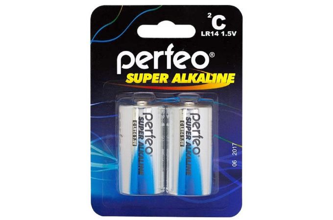 Батарейка алкалиновая Perfeo LR14/2BL Super Alkaline (цена за блистер за 2 шт)