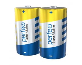 Батарейка алкалиновая Perfeo LR20/2SH Super Alkaline (цена за спайку 2 шт)