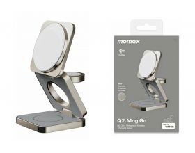 Беспроводное зарядное устройство MOMAX 3в1 Wireless Charging Stand (Титан)