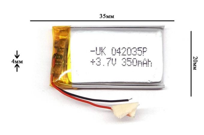 Универсальный аккумулятор 35x20x4 3.7V 350mAh (402035P)